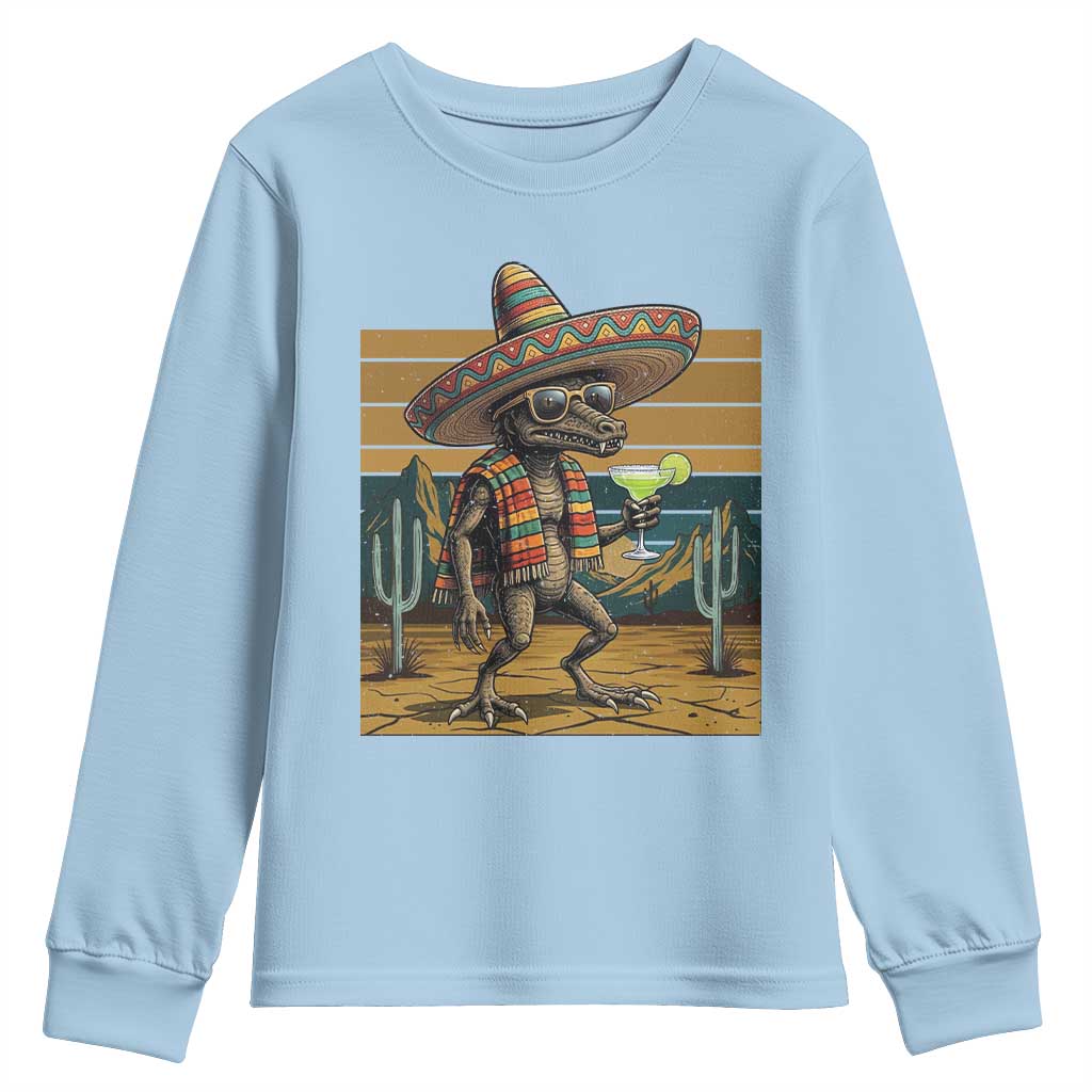 Funny Chupacabra Fiesta Youth Sweatshirt Cinco De Mayo Gift TS12 Light Blue Print Your Wear