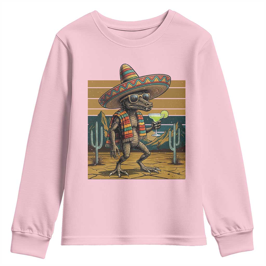 Funny Chupacabra Fiesta Youth Sweatshirt Cinco De Mayo Gift TS12 Light Pink Print Your Wear