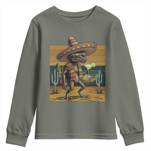 Funny Chupacabra Fiesta Youth Sweatshirt Cinco De Mayo Gift TS12 Military Green Print Your Wear