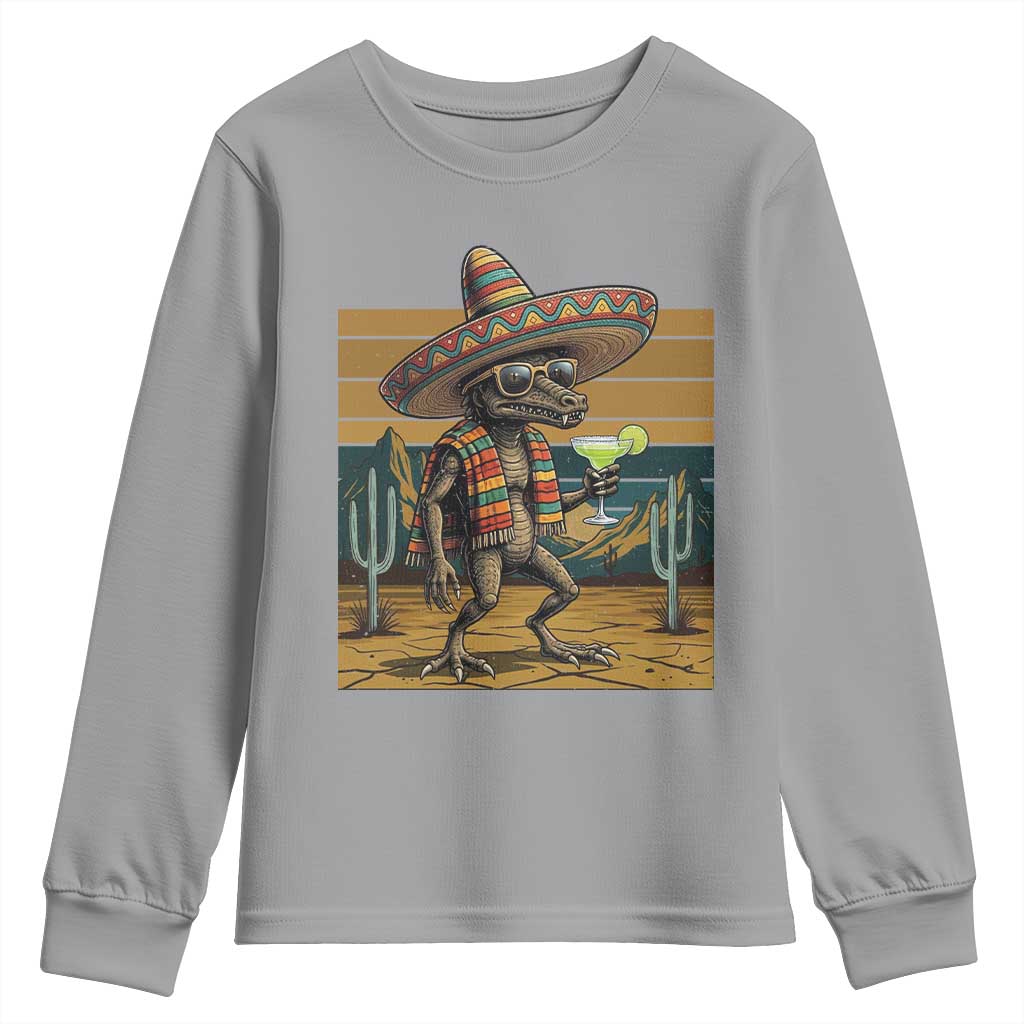 Funny Chupacabra Fiesta Youth Sweatshirt Cinco De Mayo Gift TS12 Sport Gray Print Your Wear