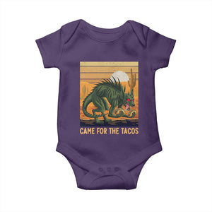 Funny Chupacabra Taco Lover Baby Onesie Came For The Tacos TS12 Purple Print Your Wear