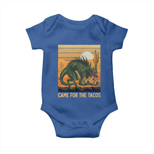 Funny Chupacabra Taco Lover Baby Onesie Came For The Tacos TS12 Royal Blue Print Your Wear