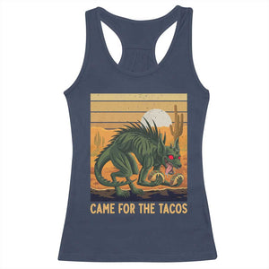 Funny Chupacabra Taco Lover Racerback Tank Top Came For The Tacos TS12 Navy Print Your Wear