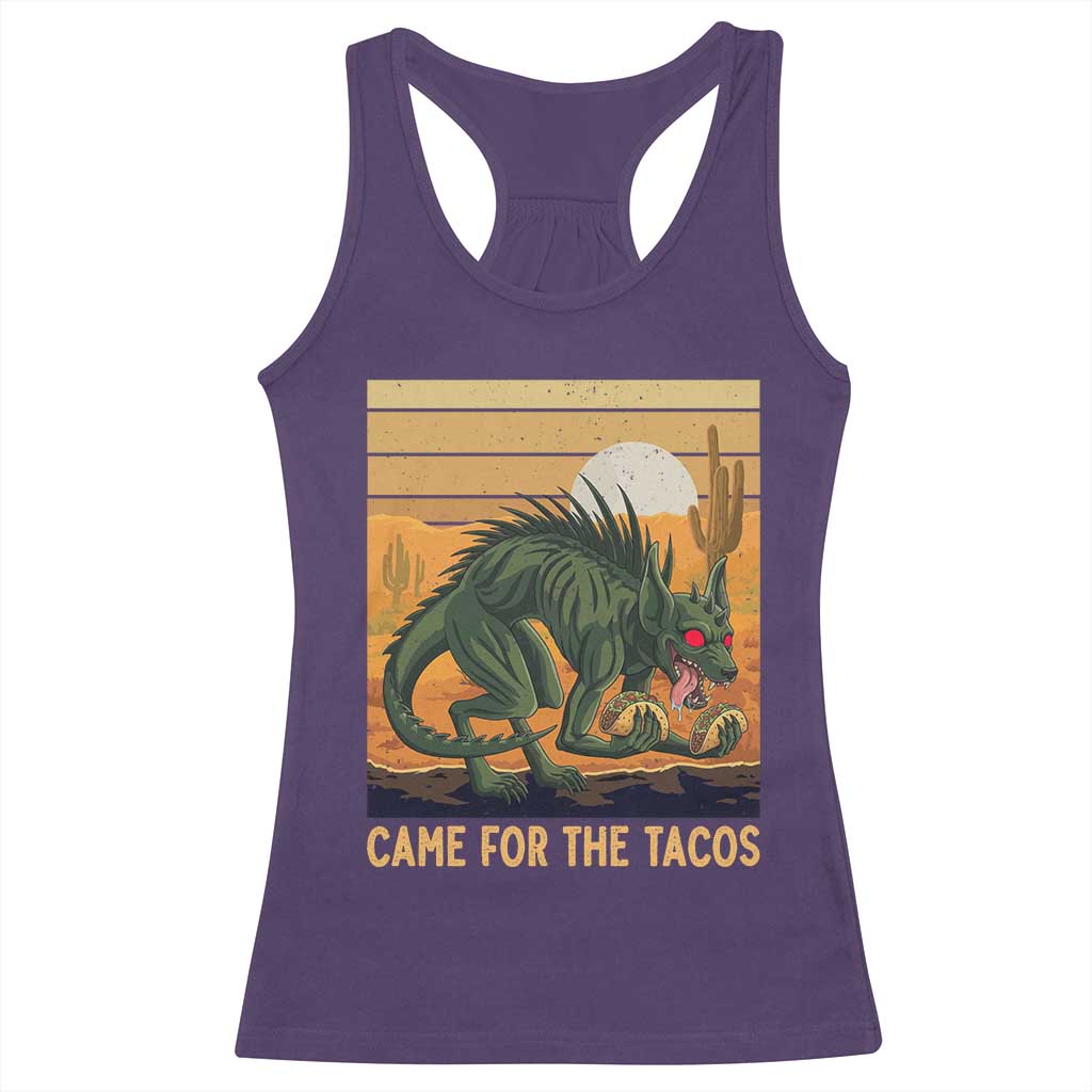 Funny Chupacabra Taco Lover Racerback Tank Top Came For The Tacos TS12 Purple Print Your Wear