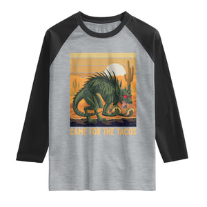 Funny Chupacabra Taco Lover Raglan Shirt Came For The Tacos TS12 Heather Gray Black Print Your Wear