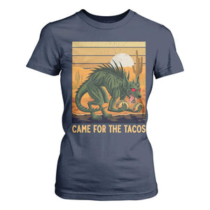 Funny Chupacabra Taco Lover T Shirt For Women Came For The Tacos TS12 Navy Print Your Wear