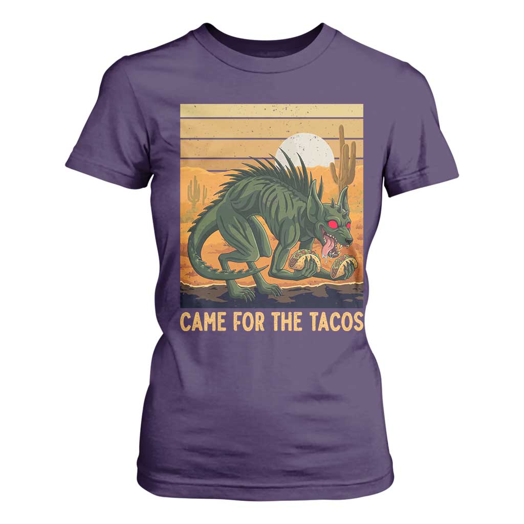 Funny Chupacabra Taco Lover T Shirt For Women Came For The Tacos TS12 Purple Print Your Wear