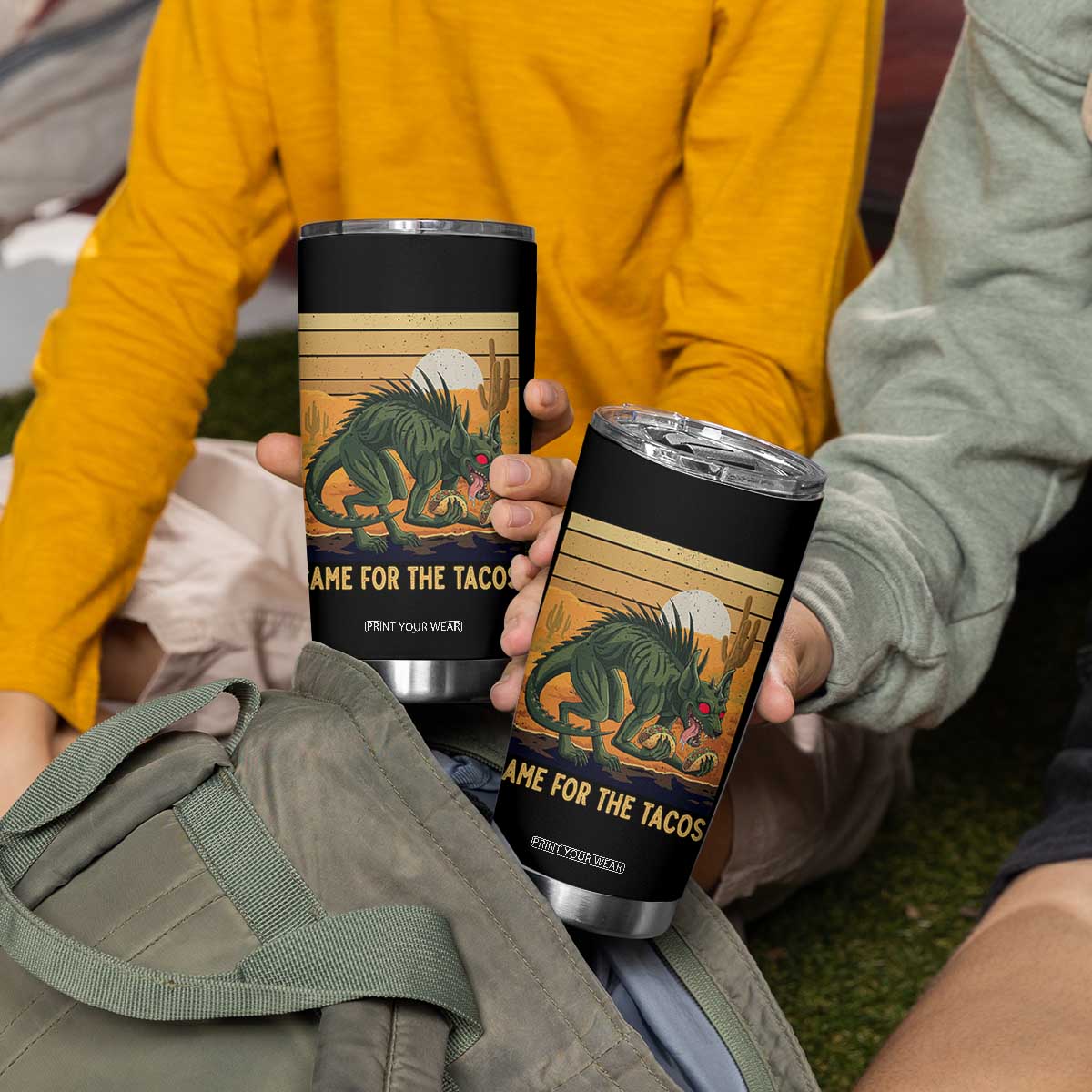 Funny Chupacabra Taco Lover Tumbler Cup Came For The Tacos TS12 Print Your Wear