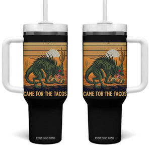 Funny Chupacabra Taco Lover Tumbler With Handle Came For The Tacos TS12 One Size: 40 oz Black Print Your Wear