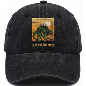 Funny Chupacabra Taco Lover Washed Cotton Baseball Cap Came For The Tacos TS12 Print Your Wear