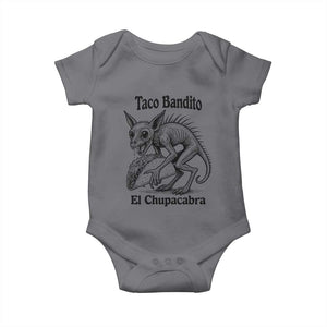 Funny Chupacabra Taco Bandito Baby Onesie Gift For Mexican Food Fan TS12 Charcoal Print Your Wear