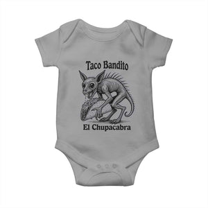 Funny Chupacabra Taco Bandito Baby Onesie Gift For Mexican Food Fan TS12 Sport Gray Print Your Wear