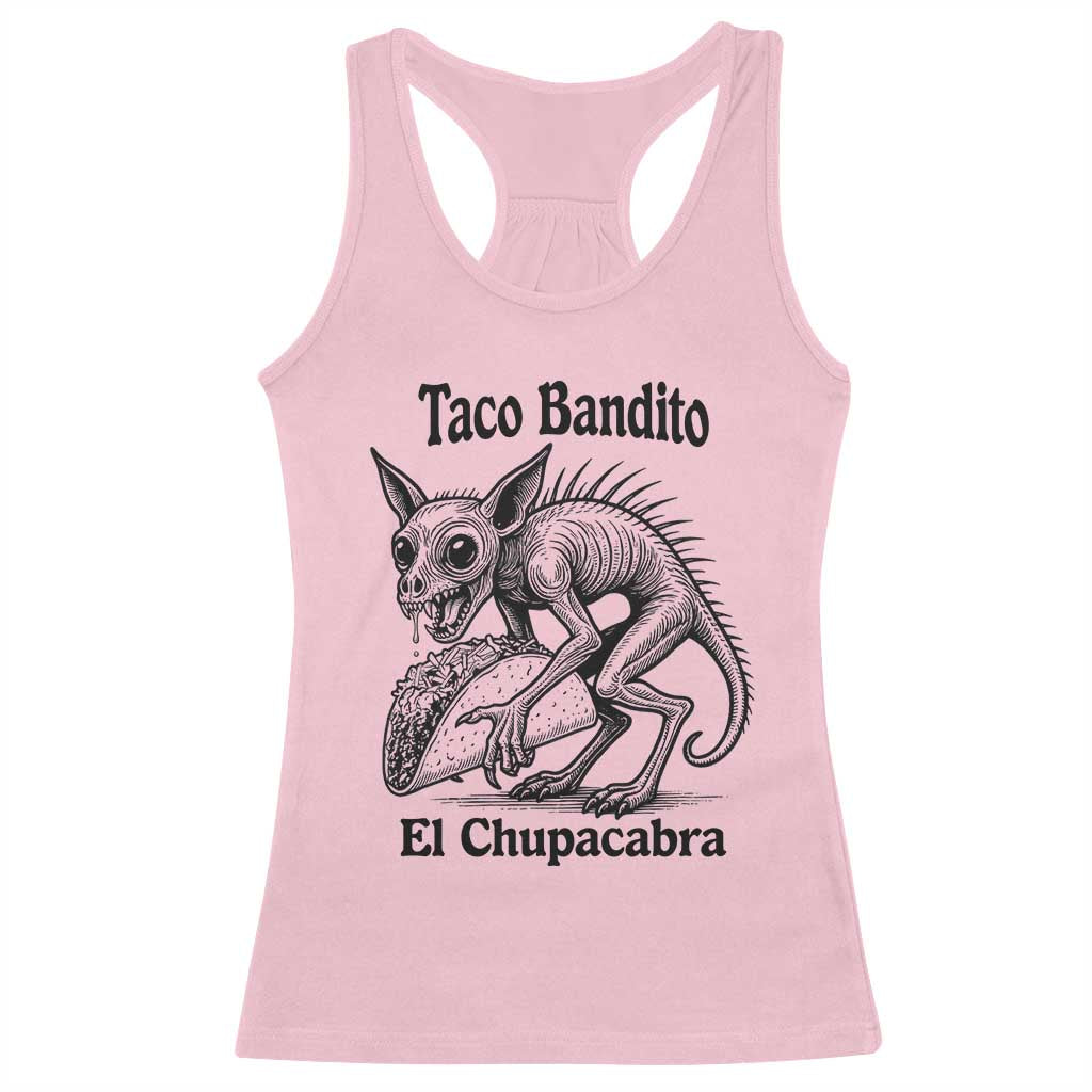 Funny Chupacabra Taco Bandito Racerback Tank Top Gift For Mexican Food Fan TS12 Light Pink Print Your Wear