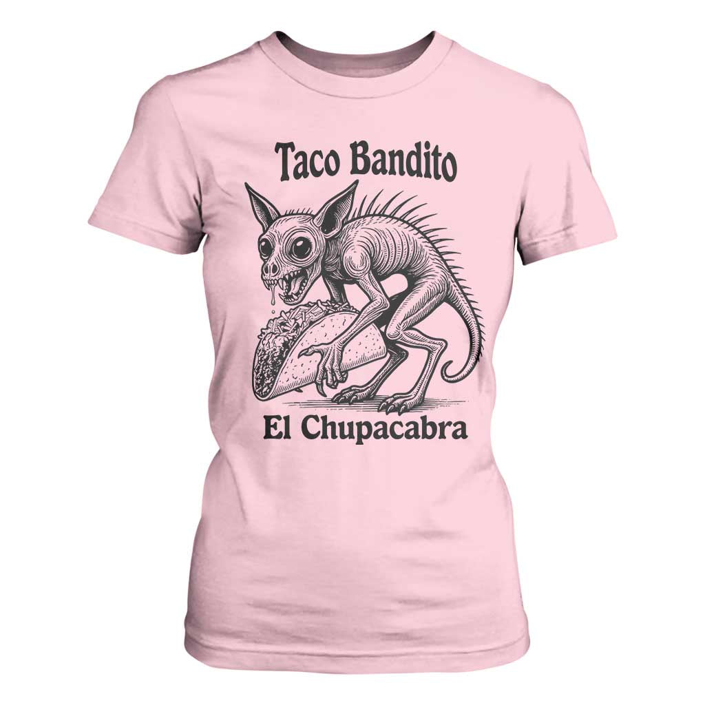 Funny Chupacabra Taco Bandito T Shirt For Women Gift For Mexican Food Fan TS12 Light Pink Print Your Wear