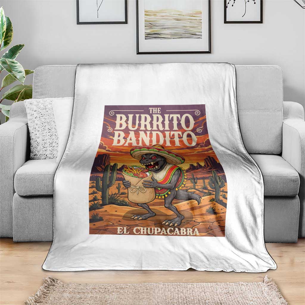 Funny El Chupacabra Burrito Bandito Throw Blanket Cinco De Mayo Gift TS12 Print Your Wear