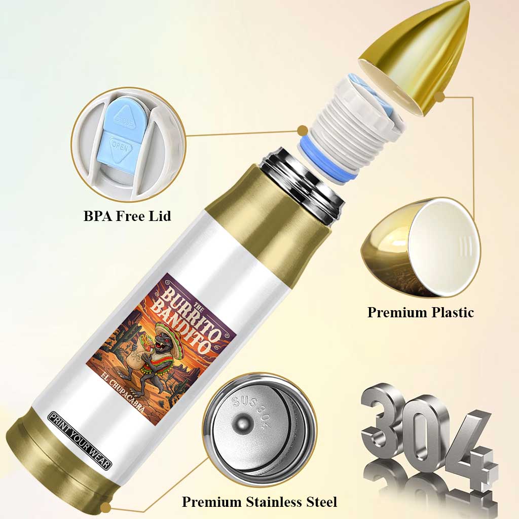 Funny El Chupacabra Burrito Bandito Bullet Tumbler Cinco De Mayo Gift TS12 Print Your Wear