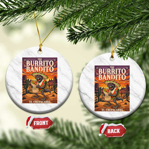 Funny El Chupacabra Burrito Bandito Ceramic Ornament Cinco De Mayo Gift TS12 1pc White Marble Print Your Wear