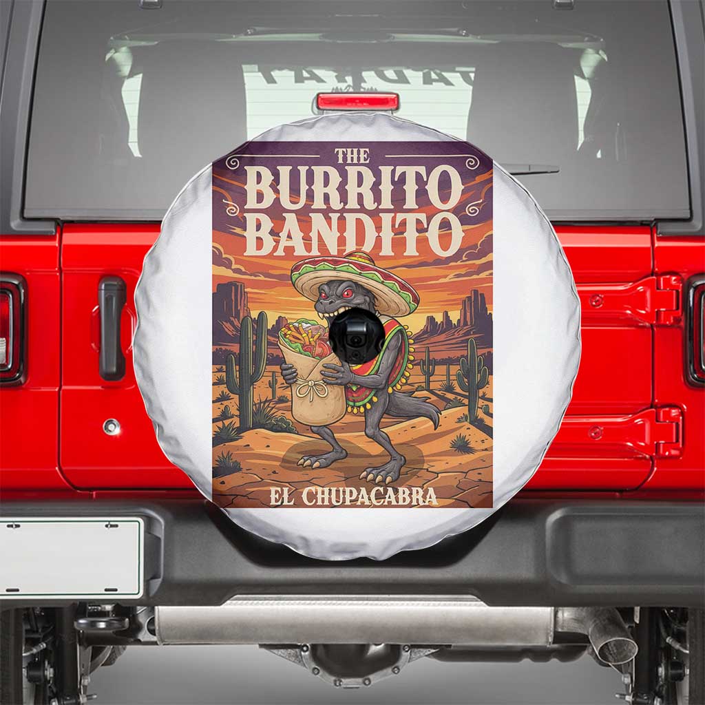 Funny El Chupacabra Burrito Bandito Spare Tire Cover Cinco De Mayo Gift TS12 White Print Your Wear