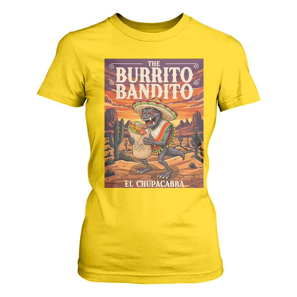 Funny El Chupacabra Burrito Bandito T Shirt For Women Cinco De Mayo Gift TS12 Daisy Print Your Wear