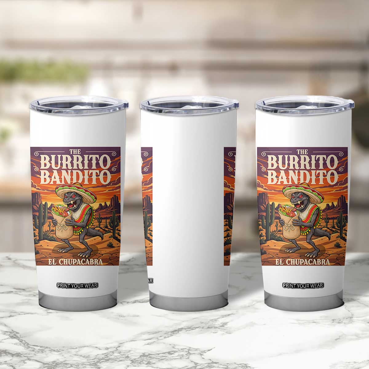 Funny El Chupacabra Burrito Bandito Tumbler Cup Cinco De Mayo Gift TS12 Print Your Wear