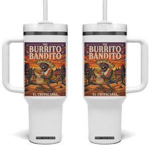 Funny El Chupacabra Burrito Bandito Tumbler With Handle Cinco De Mayo Gift TS12 One Size: 40 oz White Print Your Wear