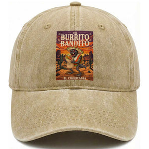 Funny El Chupacabra Burrito Bandito Washed Cotton Baseball Cap Cinco De Mayo Gift TS12 Print Your Wear