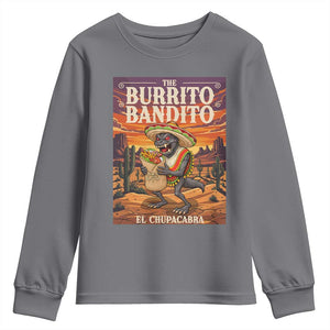Funny El Chupacabra Burrito Bandito Youth Sweatshirt Cinco De Mayo Gift TS12 Charcoal Print Your Wear