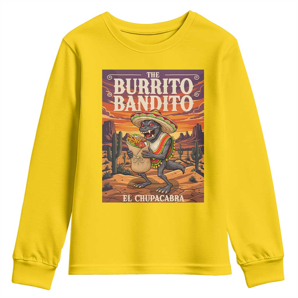 Funny El Chupacabra Burrito Bandito Youth Sweatshirt Cinco De Mayo Gift TS12 Daisy Print Your Wear