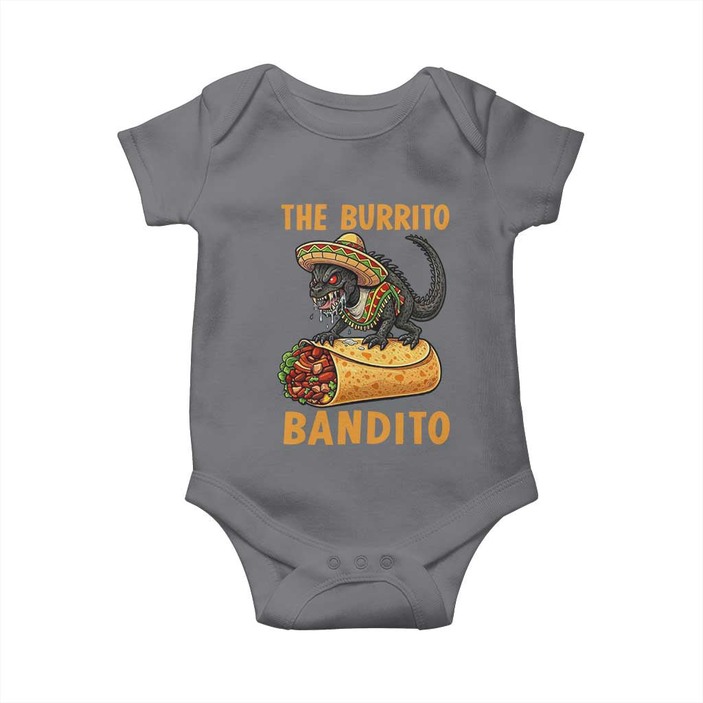 Funny Cinco De Mayo Chupacabra Baby Onesie The Burrito Bandito TS12 Charcoal Print Your Wear