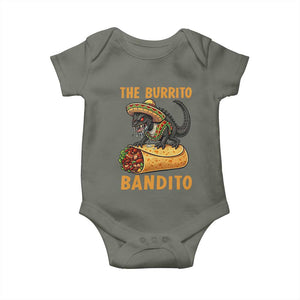 Funny Cinco De Mayo Chupacabra Baby Onesie The Burrito Bandito TS12 Military Green Print Your Wear