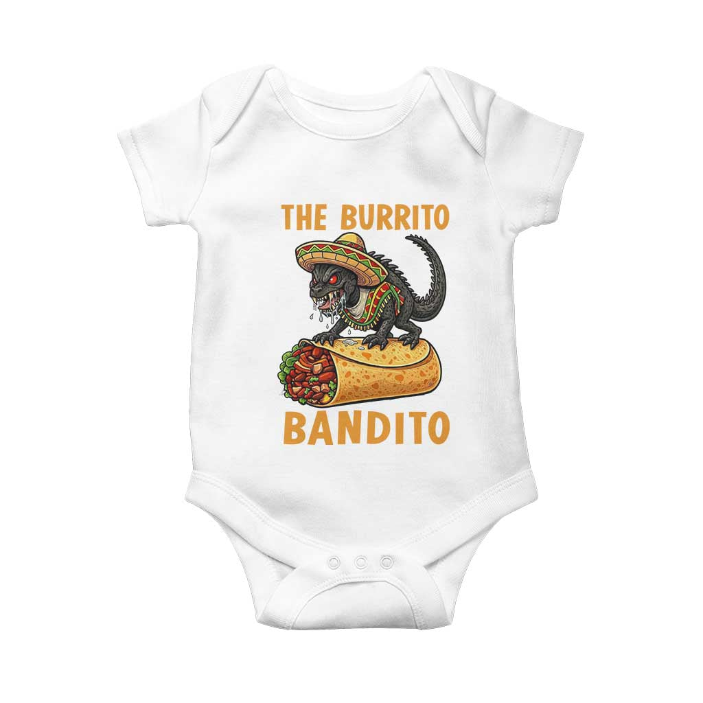 Funny Cinco De Mayo Chupacabra Baby Onesie The Burrito Bandito TS12 White Print Your Wear