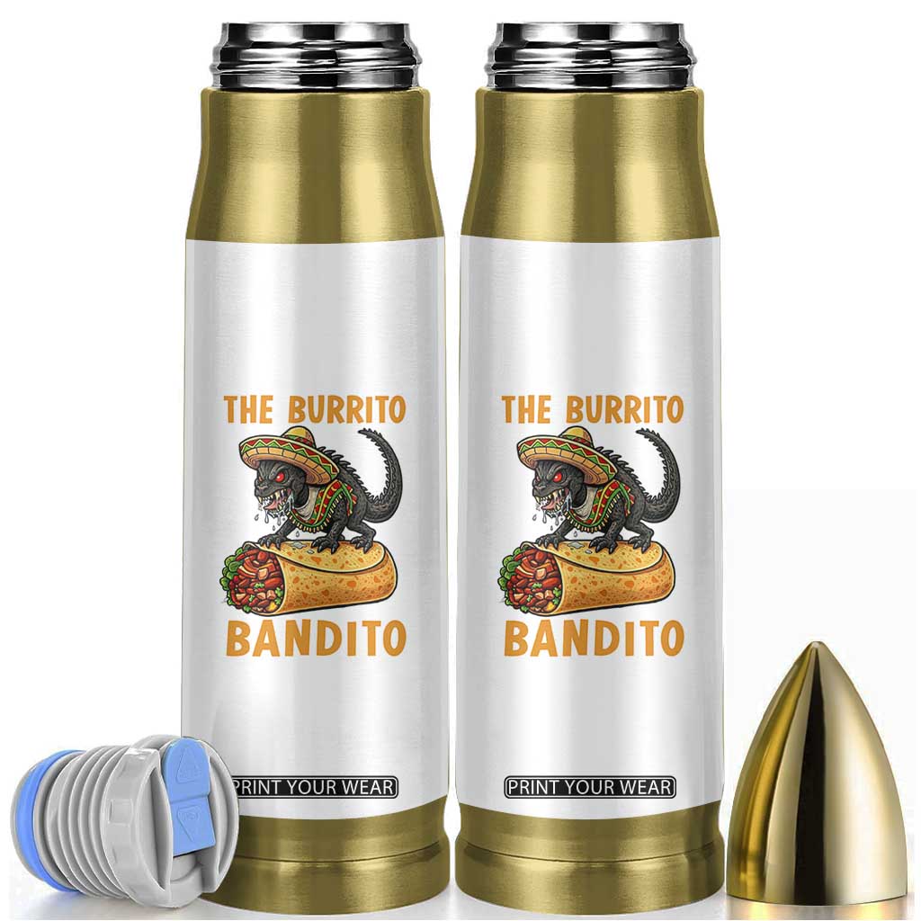 Funny Cinco De Mayo Chupacabra Bullet Tumbler The Burrito Bandito TS12 White Print Your Wear