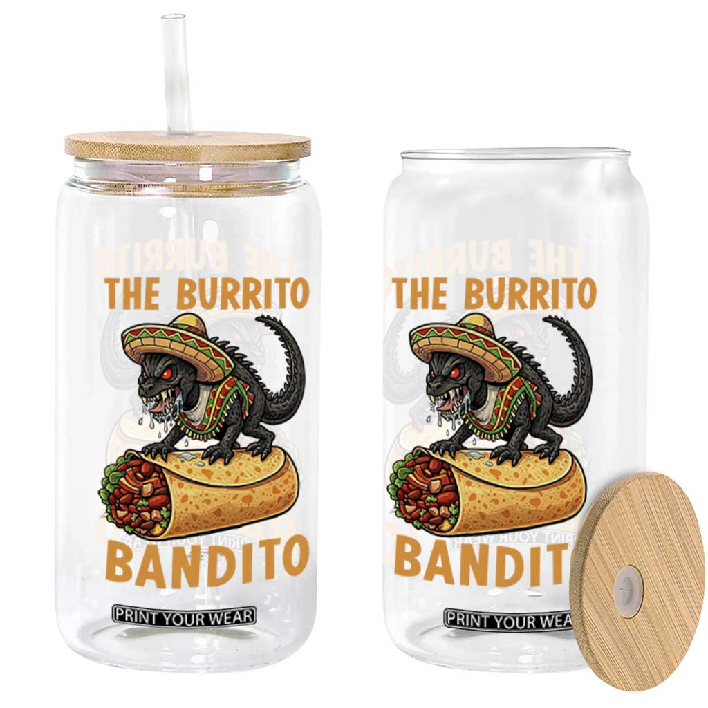 Funny Cinco De Mayo Chupacabra Glass Can The Burrito Bandito TS12 Print Your Wear