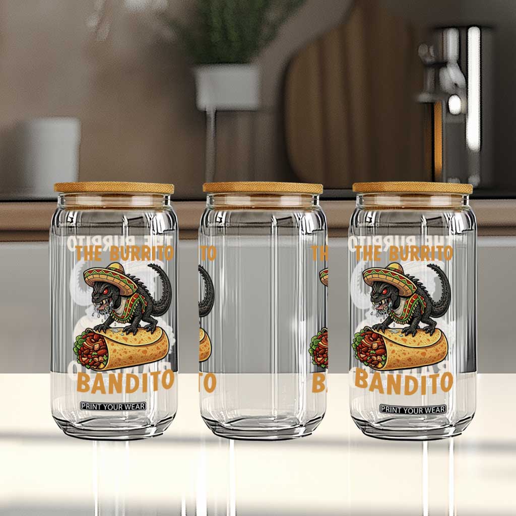 Funny Cinco De Mayo Chupacabra Glass Can The Burrito Bandito TS12 Print Your Wear