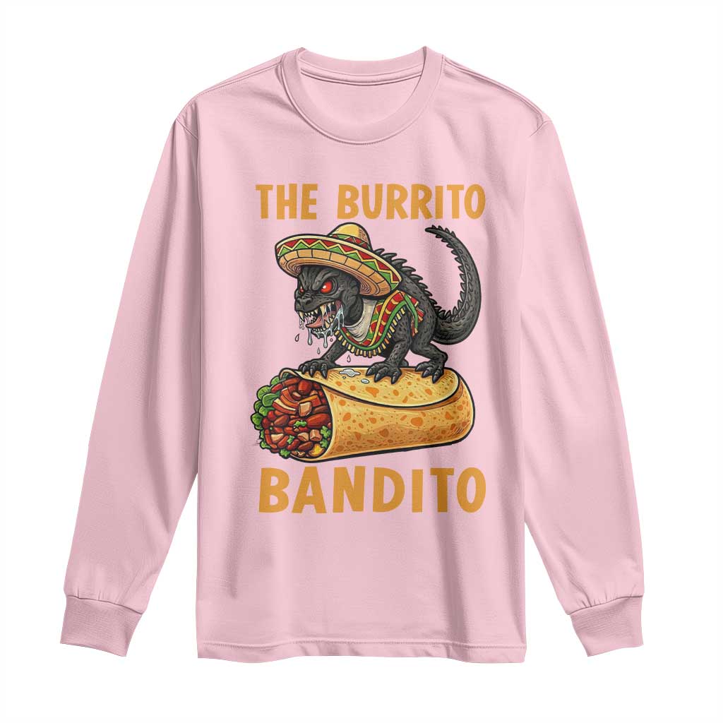 Funny Cinco De Mayo Chupacabra Long Sleeve Shirt The Burrito Bandito TS12 Light Pink Print Your Wear