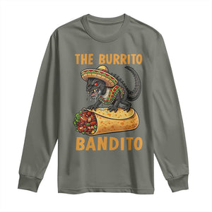 Funny Cinco De Mayo Chupacabra Long Sleeve Shirt The Burrito Bandito TS12 Military Green Print Your Wear