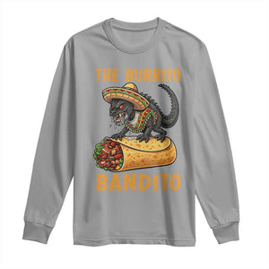 Funny Cinco De Mayo Chupacabra Long Sleeve Shirt The Burrito Bandito TS12 Sport Gray Print Your Wear