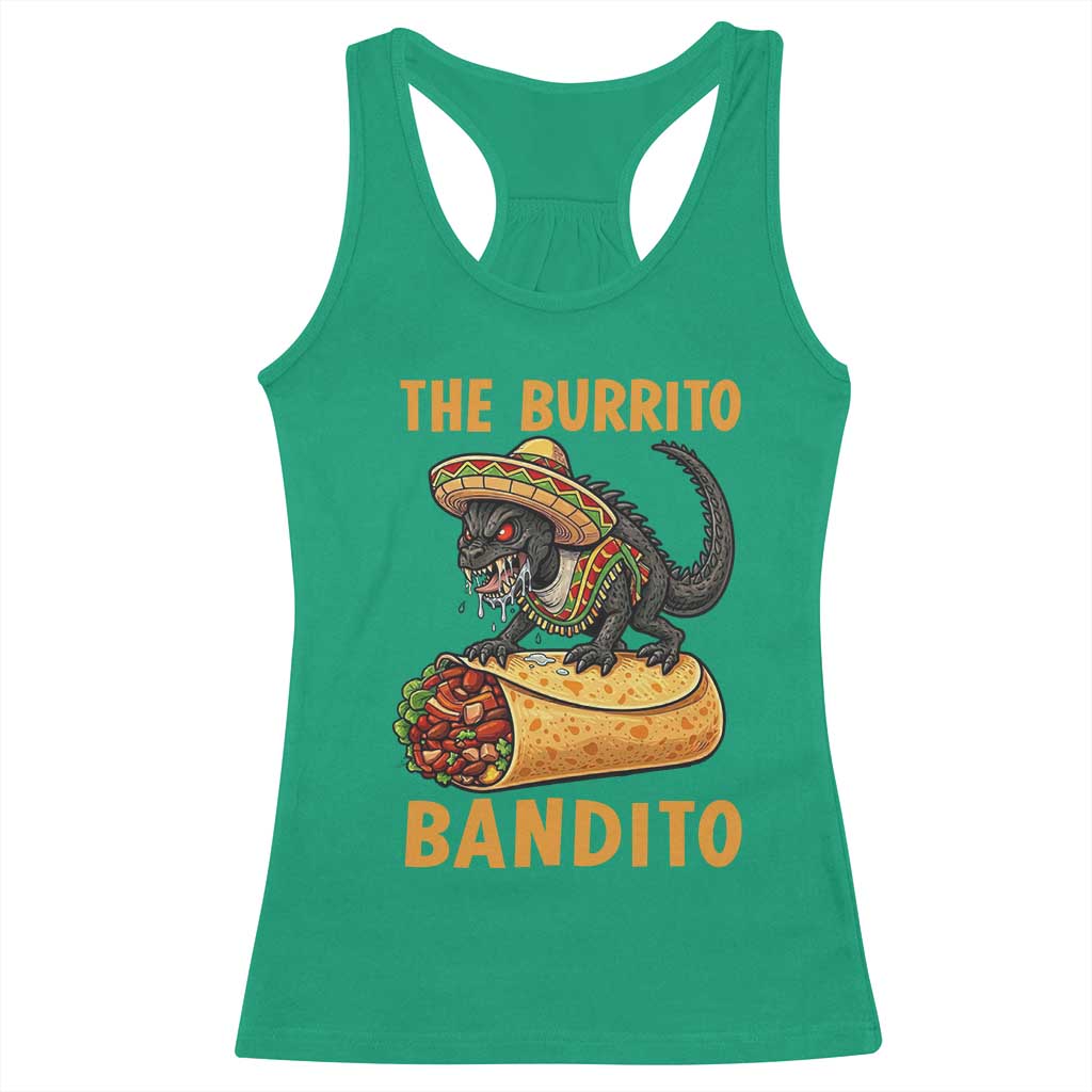 Funny Cinco De Mayo Chupacabra Racerback Tank Top The Burrito Bandito TS12 Irish Green Print Your Wear