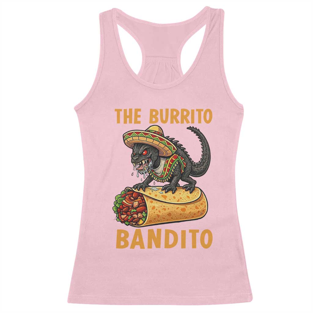 Funny Cinco De Mayo Chupacabra Racerback Tank Top The Burrito Bandito TS12 Light Pink Print Your Wear