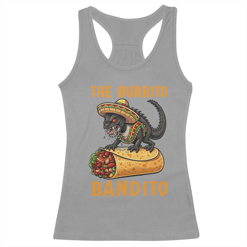 Funny Cinco De Mayo Chupacabra Racerback Tank Top The Burrito Bandito TS12 Sport Gray Print Your Wear
