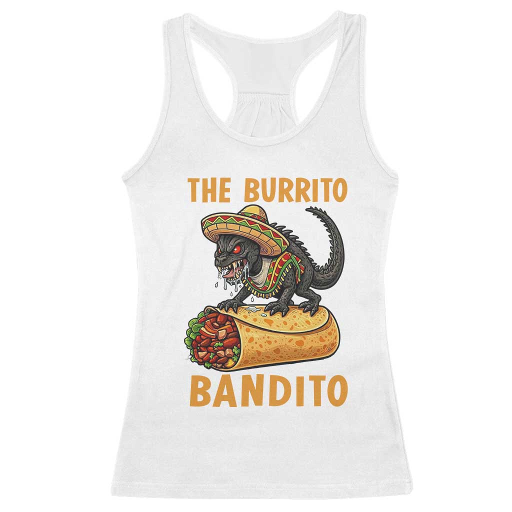 Funny Cinco De Mayo Chupacabra Racerback Tank Top The Burrito Bandito TS12 White Print Your Wear