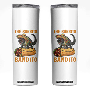 Funny Cinco De Mayo Chupacabra Skinny Tumbler The Burrito Bandito TS12 White Print Your Wear