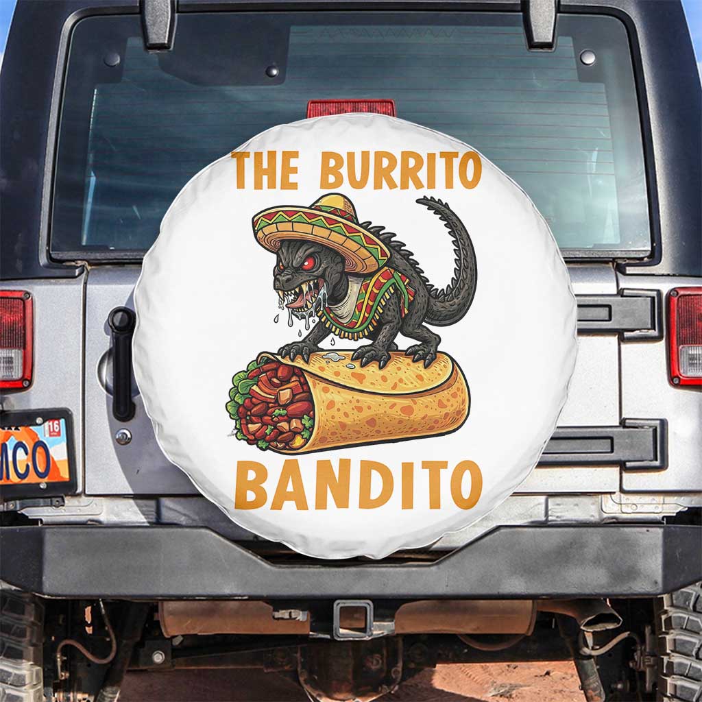 Funny Cinco De Mayo Chupacabra Spare Tire Cover The Burrito Bandito TS12 No hole White Print Your Wear