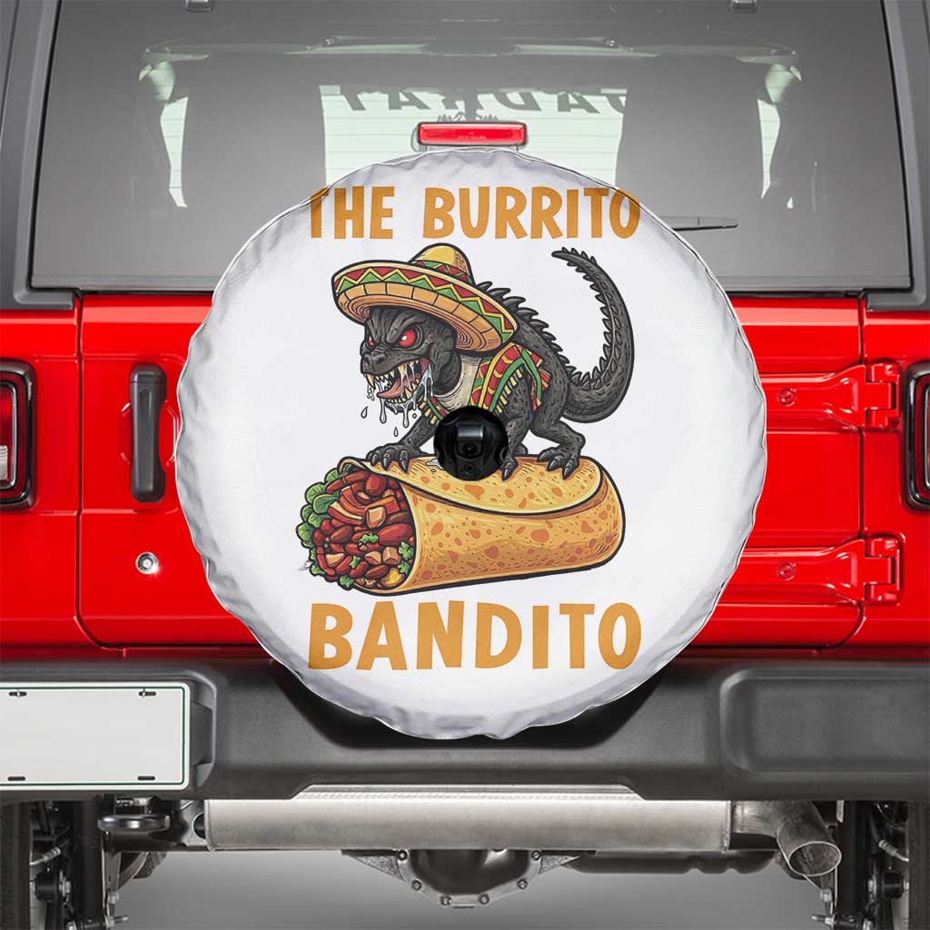 Funny Cinco De Mayo Chupacabra Spare Tire Cover The Burrito Bandito TS12 White Print Your Wear