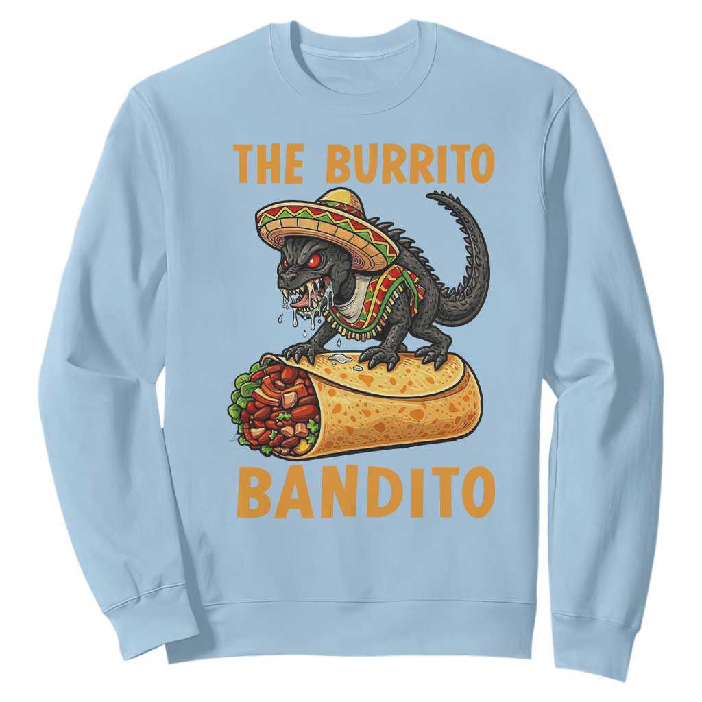 Funny Cinco De Mayo Chupacabra Sweatshirt The Burrito Bandito TS12 Light Blue Print Your Wear