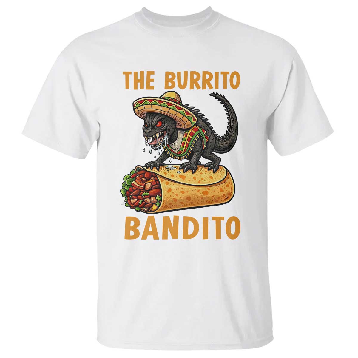 Funny Cinco De Mayo Chupacabra T Shirt The Burrito Bandito TS12 White Print Your Wear