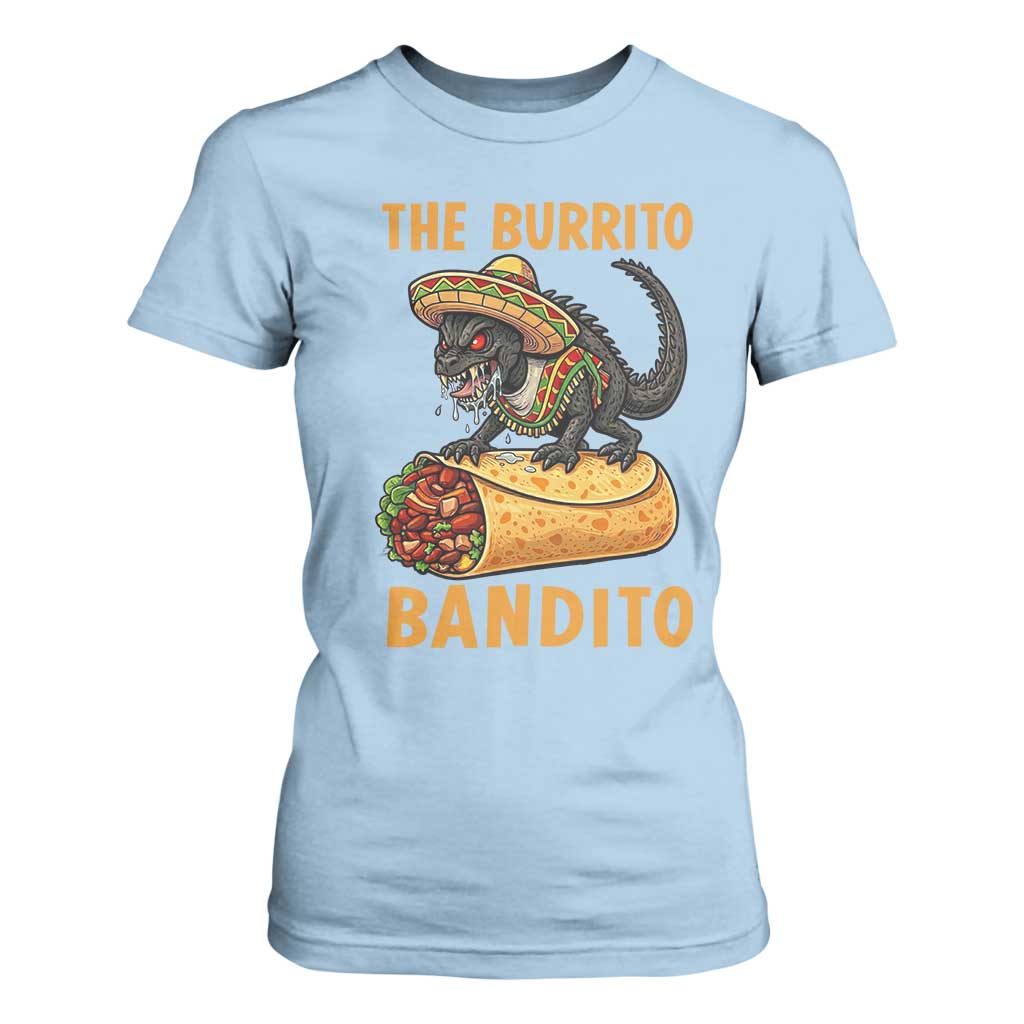 Funny Cinco De Mayo Chupacabra T Shirt For Women The Burrito Bandito TS12 Light Blue Print Your Wear