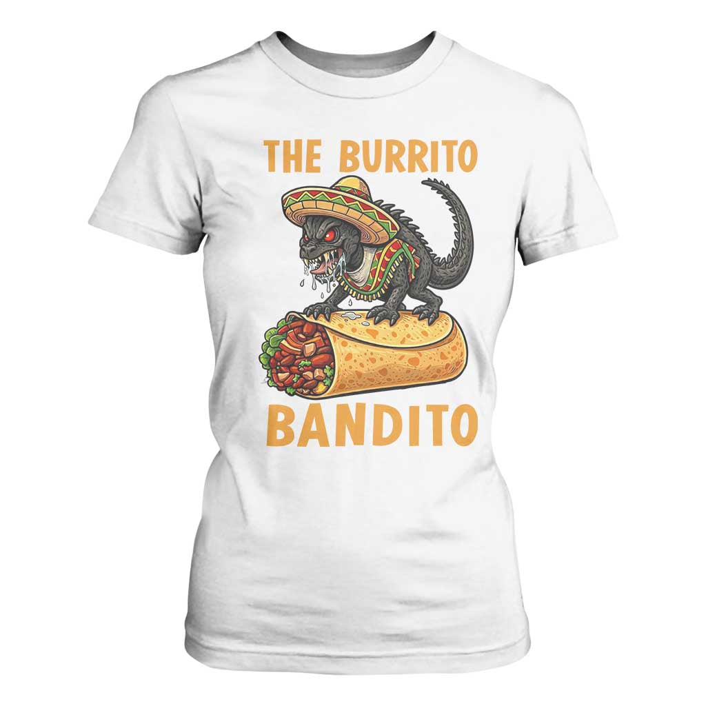 Funny Cinco De Mayo Chupacabra T Shirt For Women The Burrito Bandito TS12 White Print Your Wear