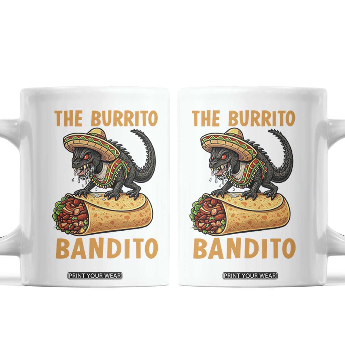 Funny Cinco De Mayo Chupacabra Coffee Mug The Burrito Bandito TS12 White Print Your Wear