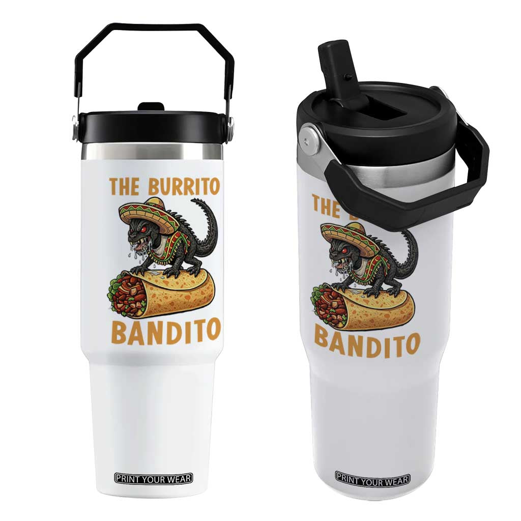 Funny Cinco De Mayo Chupacabra Flip Straw Tumbler The Burrito Bandito TS12 One Size: 30 oz White Print Your Wear